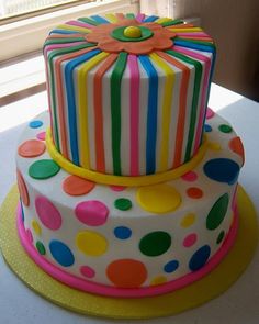Birthday Cake with Polka Dots and Stripes Birthday Cake with Polka Dots and Stripes