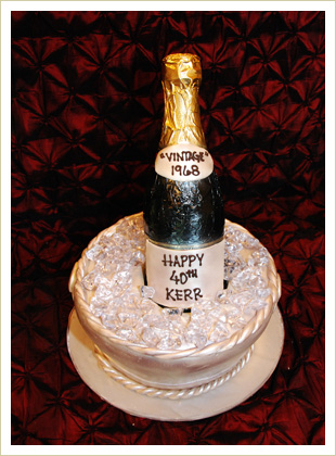 Birthday Cake with Wine Bottle Birthday Cake with Wine Bottle