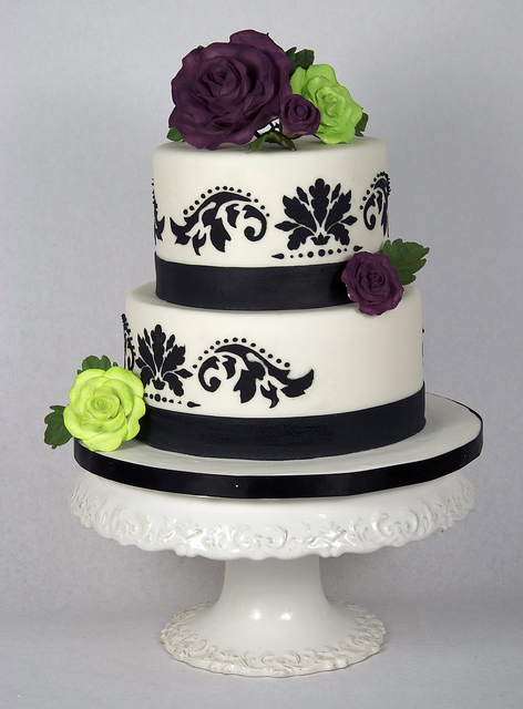 Black White 2 Tier Wedding Cakes Black White 2 Tier Wedding Cakes