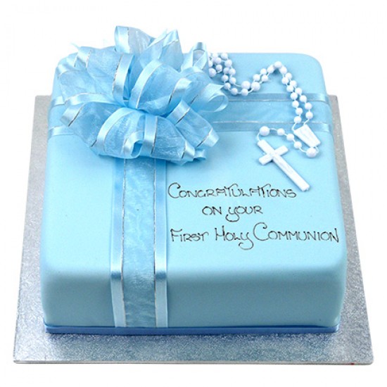 Blue Square Birthday Cake
