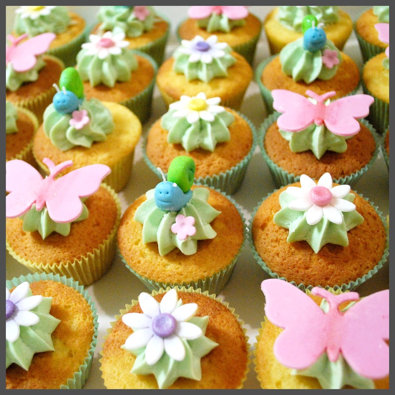 Butterfly and Flower Cupcakes