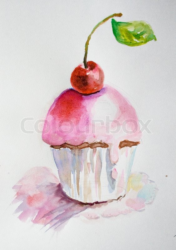 Cake Watercolor Illustration