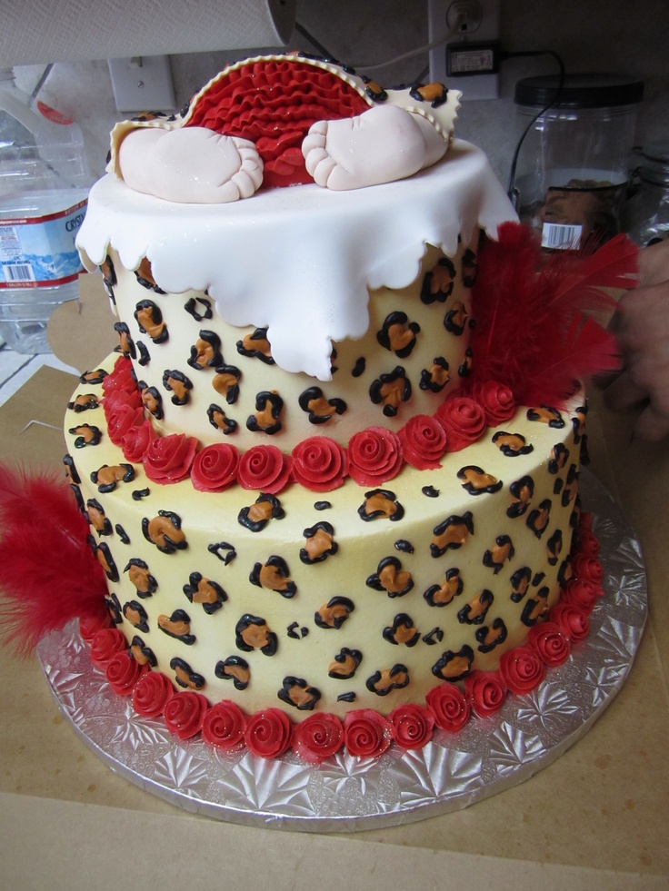 Cheetah Baby Shower Cake Cheetah Baby Shower Cake
