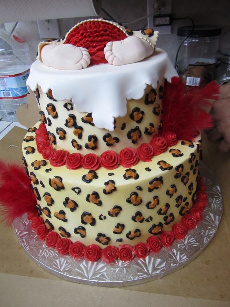 Cheetah Baby Shower Cake