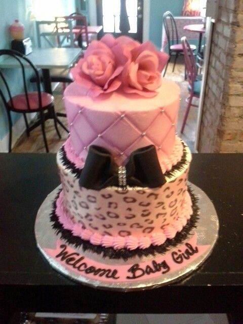 Cheetah Baby Shower Cake