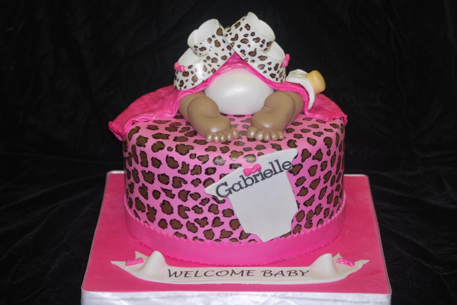 Cheetah Baby Shower Cake