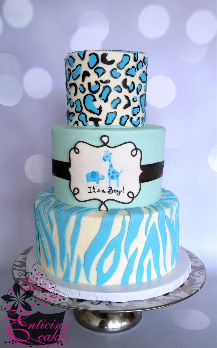 Cheetah Baby Shower Cake