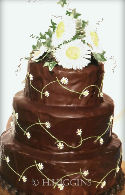 Chocolate Daisy Wedding Cake