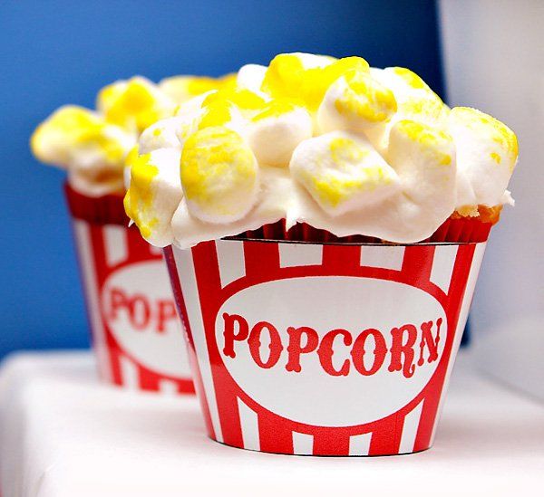 Circus Popcorn Cupcakes Birthday