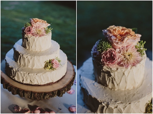 Coral and Mint Green Wedding Cake