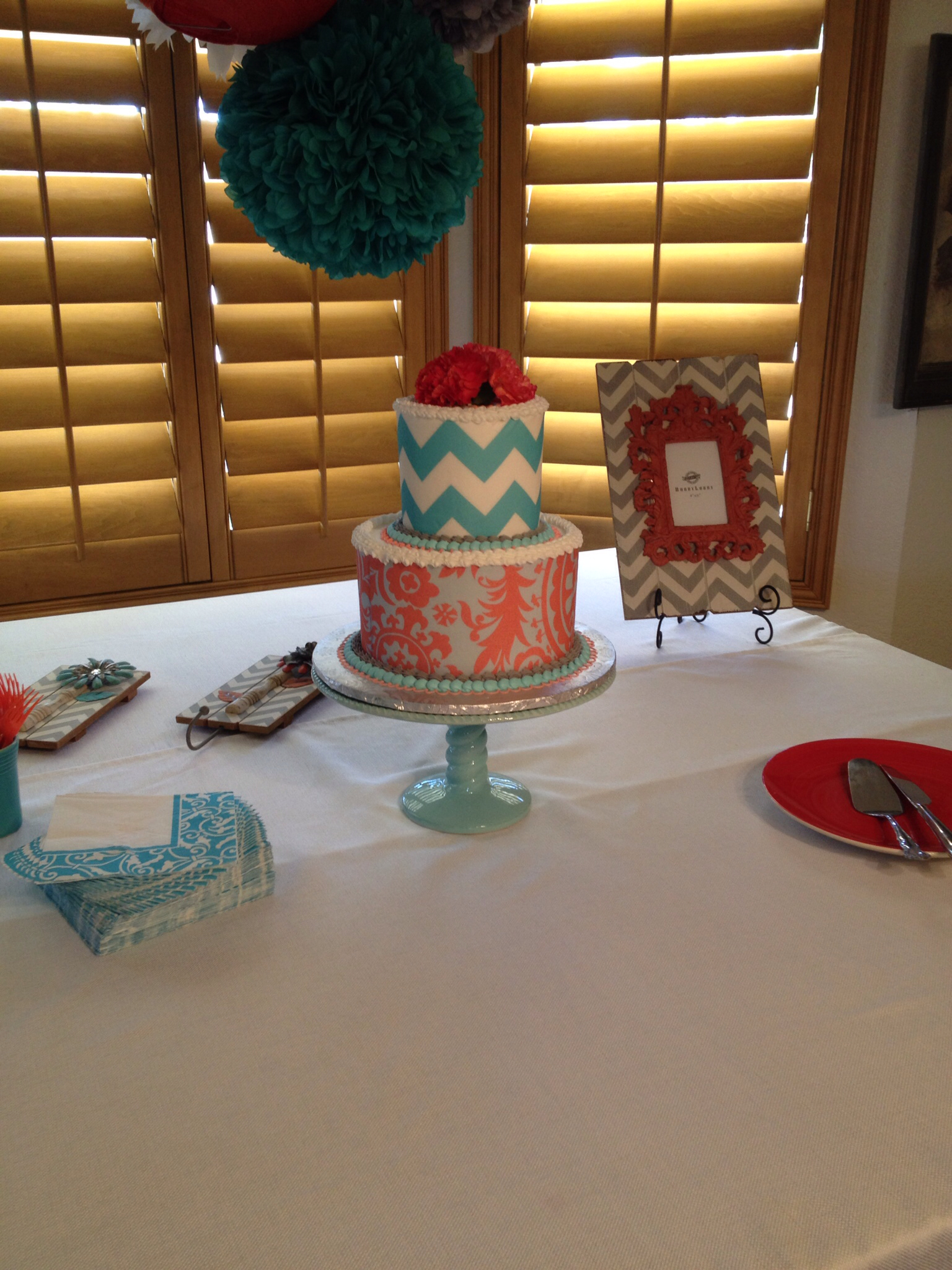Coral and Teal Baby Shower