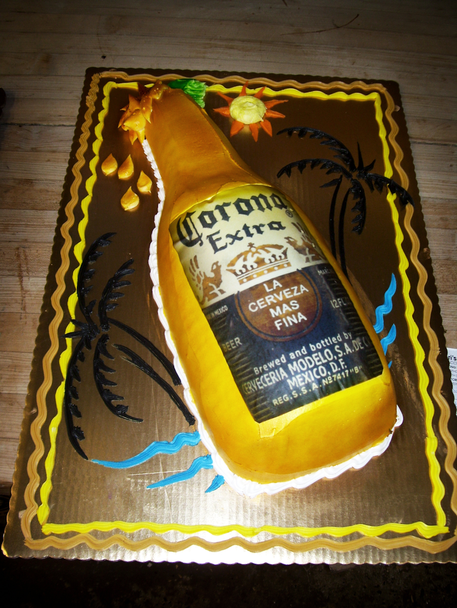 Corona Beer Bottle Cake