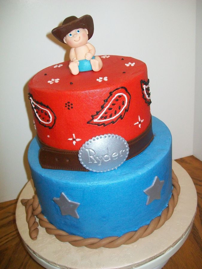 Cowboy Baby Shower Cake