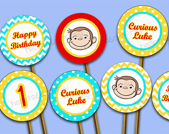 Curious George Cupcake Toppers