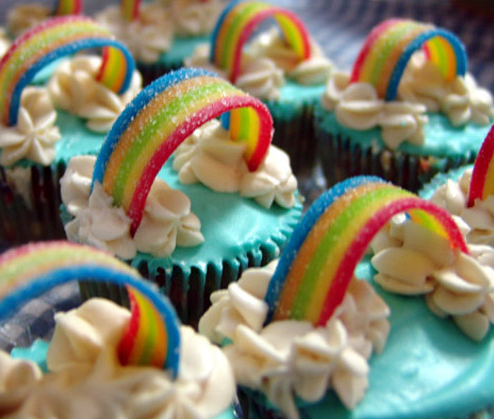 Cute Rainbow Cupcakes