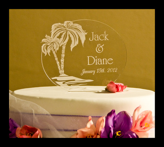 Engraved Wedding Cake Toppers