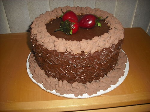 Fake Chocolate Strawberry Cake