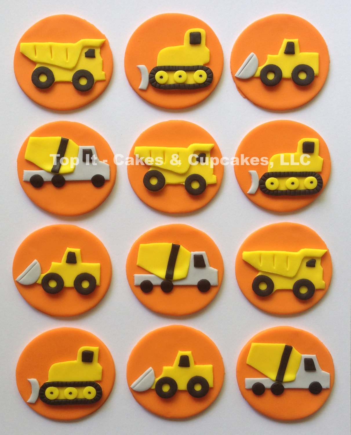 Fondant Construction Cupcake Toppers Fondant Construction Cupcake Toppers