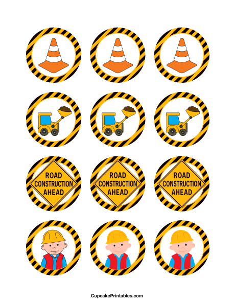 Free Printable Construction Cupcake Toppers