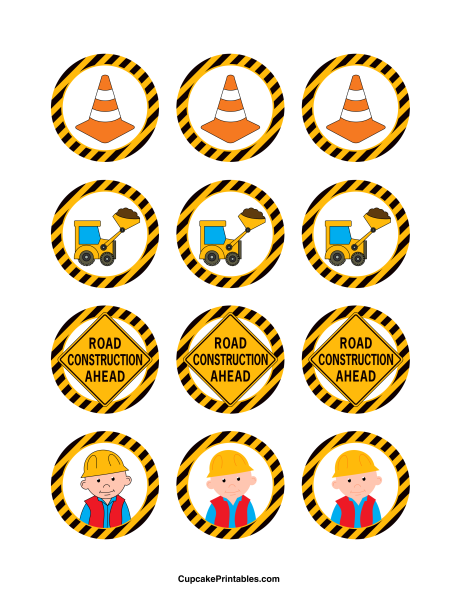 Free Printable Construction Cupcake Toppers Free Printable Construction Cupcake Toppers