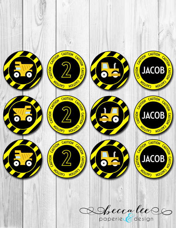 Free Printable Construction Cupcake Toppers Free Printable Construction Cupcake Toppers