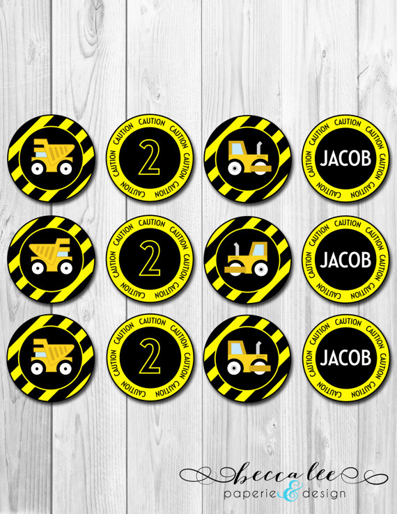 Free Printable Construction Cupcake Toppers