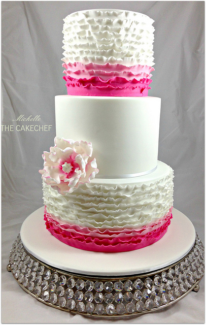 Fuschia Wedding Cake