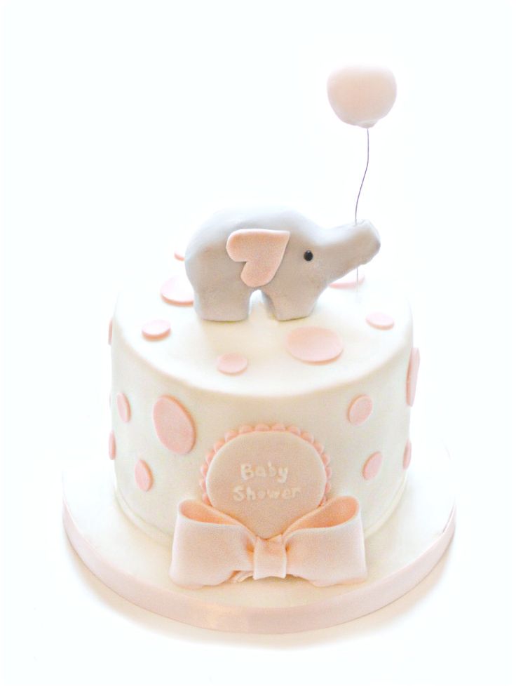 Girl Baby Shower Cakes with Elephants Girl Baby Shower Cakes with Elephants