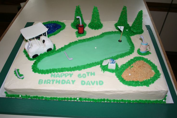 Golf Themed Sheet Birthday Cake