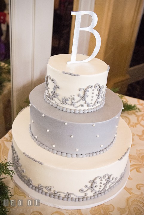 Gray and White Wedding Cake