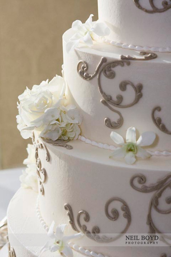 Gray and White Wedding Cake