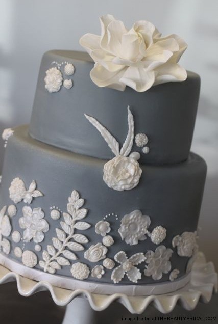 Gray and White Wedding Cake Gray and White Wedding Cake