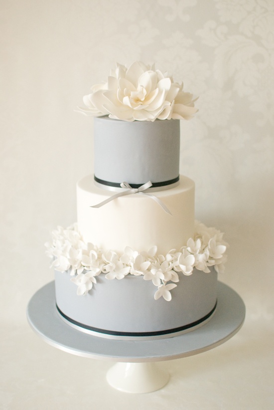 Grey and White Wedding Cake