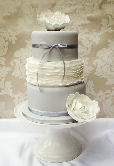 Grey and White Wedding Cake