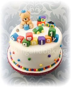 Happy Birthday Teddy Bear Cake