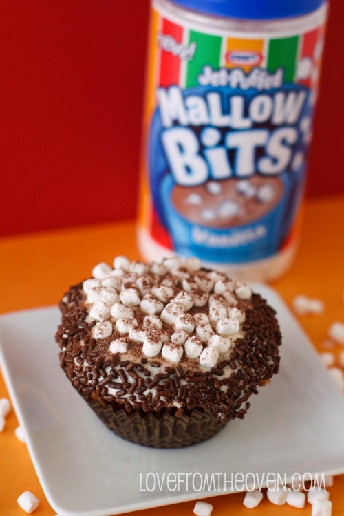 Hot Chocolate Cupcakes with Marshmallows