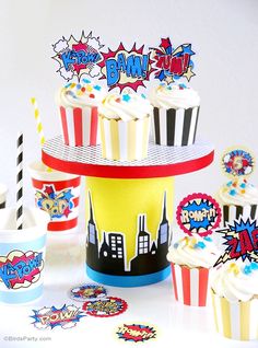 How to Make a Superhero Cupcake Stand