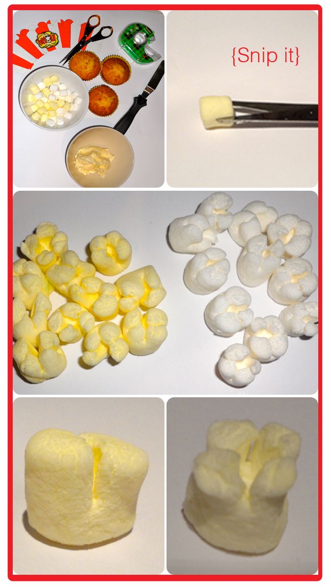 How to Make Popcorn Looking Cupcakes