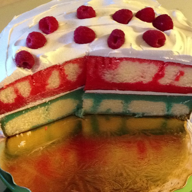 Jello Poke Cake with Hole Jello Poke Cake with Hole