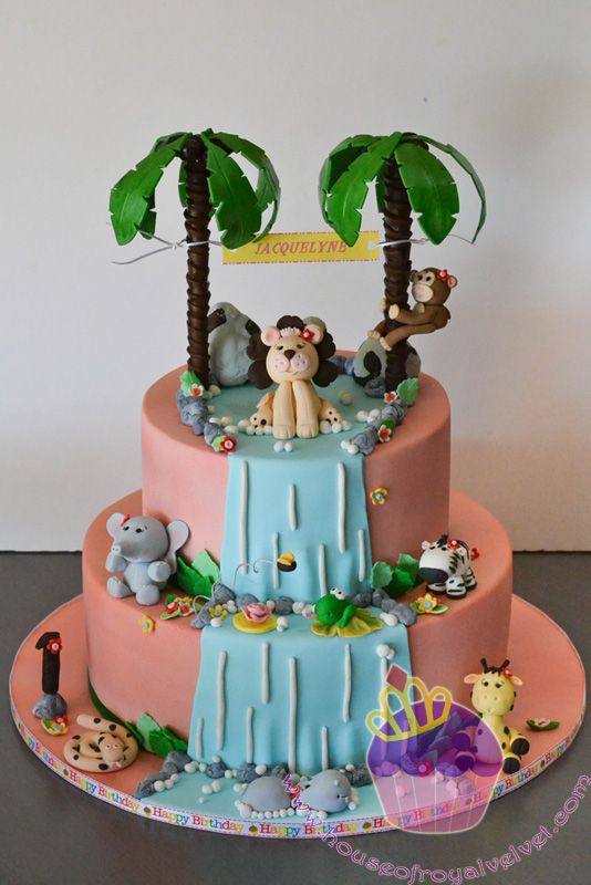 Jungle Animal Birthday Cake Jungle Animal Birthday Cake