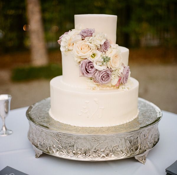 Lavender and Cream Wedding Cake Lavender and Cream Wedding Cake