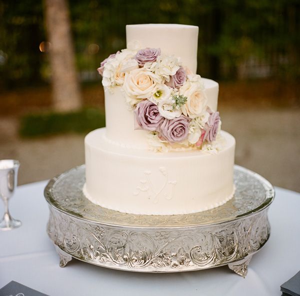 Lavender and Cream Wedding Cake