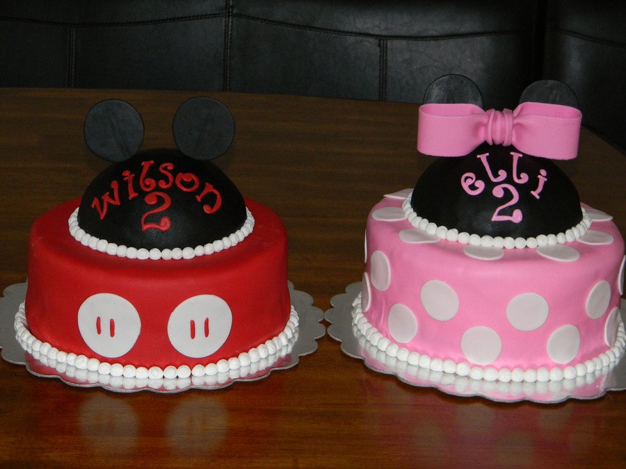 Mickey and Minnie Mouse Birthday Cakes