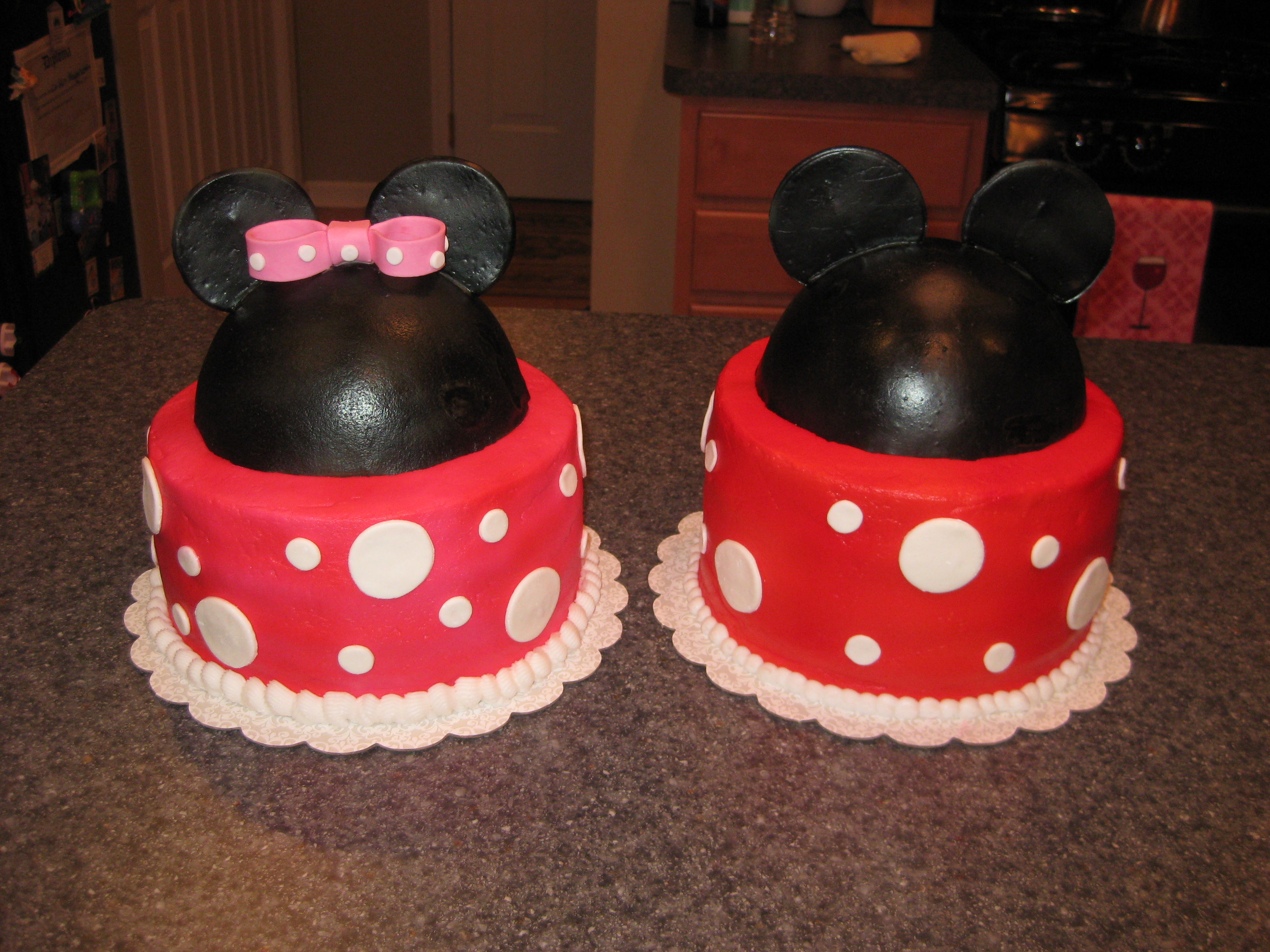 Mickey Mouse and Minnie Twin Birthday Cake
