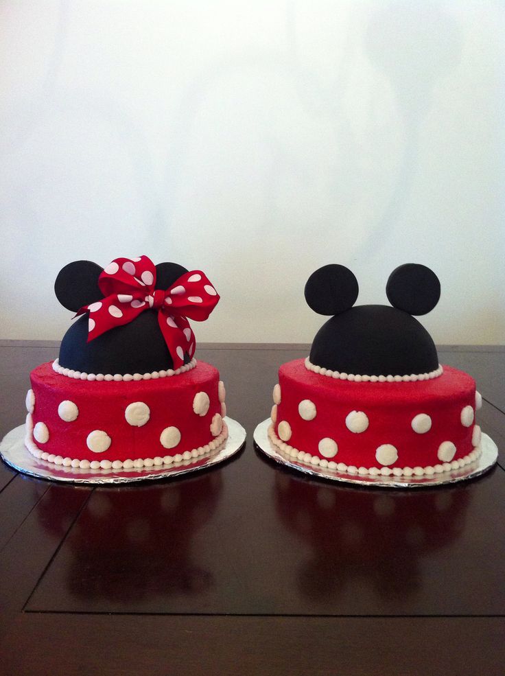 Mickey Mouse and Minnie Twin Birthday Cake