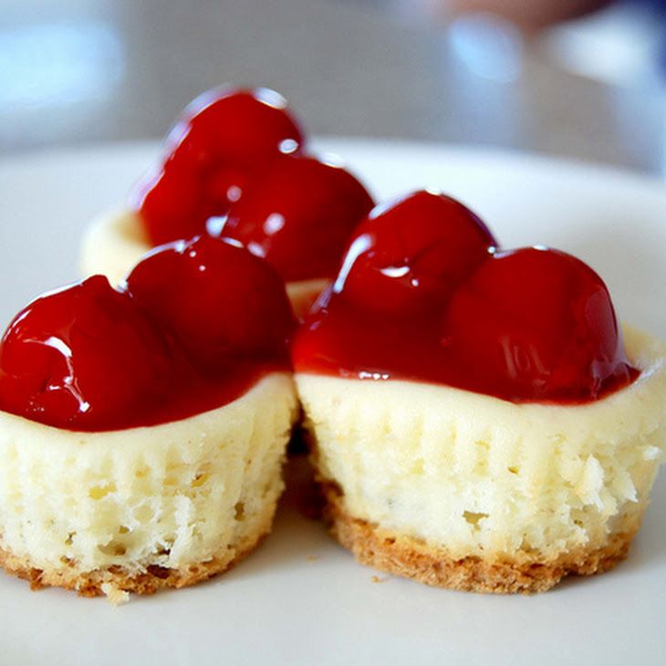 Mini Cherry Cheesecakes with Vanilla Wafers