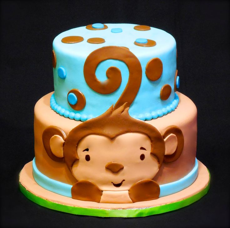 Monkey Boy Baby Shower Cake