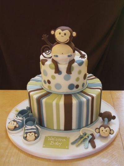 Monkey Themed Baby Shower Cake