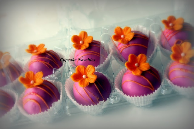 Orange and Purple Cupcake Wedding Cakes