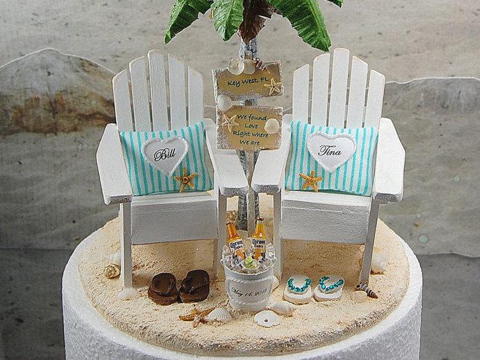 Palm Beach Wedding Cake Topper